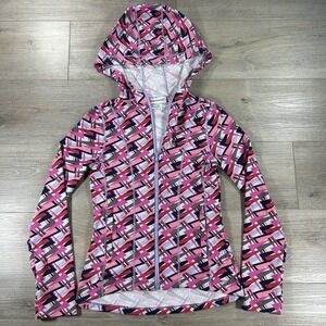 American Girl Medium Pink Girls Feeling Fierce Hooded Full Zip Jacket Coat